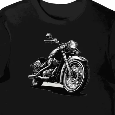 Koszulka męska czarna Motocyklowa Elegancja w Stylu V Star
