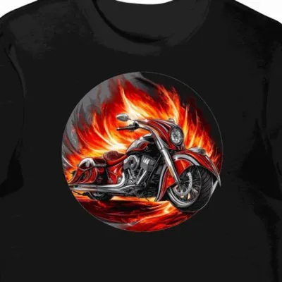 Koszulka męska czarna Spektakularny Motocykl W Futurystycznym Stylu
