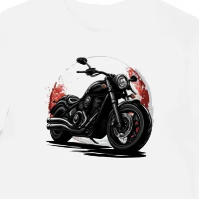 Koszulka męska biała Motocyklowy Styl Nocy Yamaha