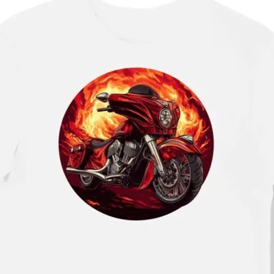 Koszulka męska biała Motocyklowy Wódz Ognistej Drogi