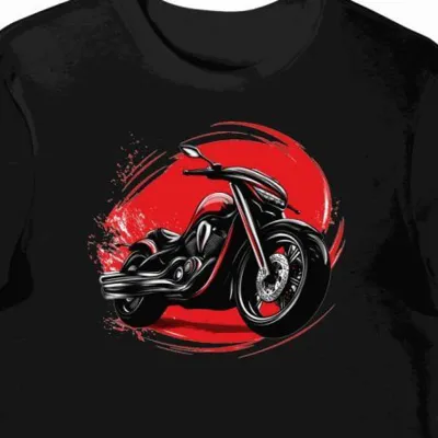 Koszulka męska czarna Motocyklowa Energia Hondy