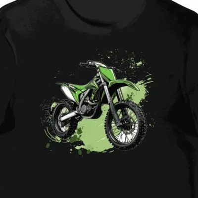 Koszulka męska czarna Dynamiczny Design Motocyklowy