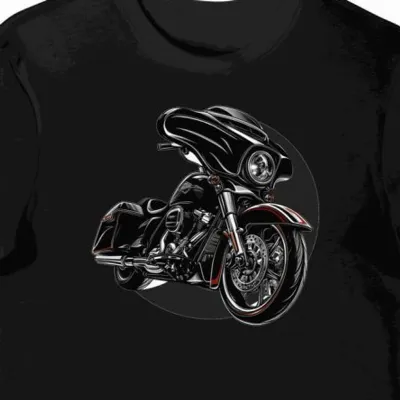 Koszulka męska czarna Stylowy Motocyklowy Rejs
