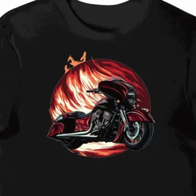 Koszulka męska czarna Z Dumnym Wodzem Motocyklowym