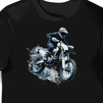 Koszulka męska czarna Motocyklowy Adrenalina Skoków