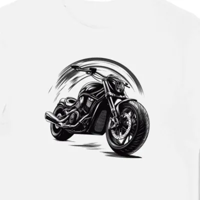 Koszulka męska biała Motocyklowa Triumfujący Blask