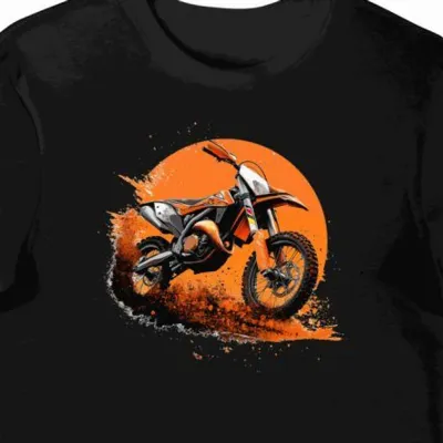 Koszulka męska czarna z Wyjątkowym Motywem Jazdy Enduro