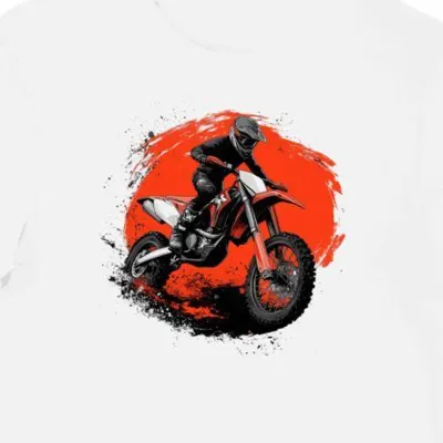 Koszulka męska biała z grafiką dynamicznej Hondy CRF250R