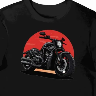 Koszulka męska czarna z Dynamiką Motocyklowej Nocy