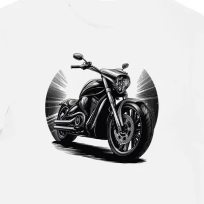 Koszulka męska biała z Duchem Motocyklisty