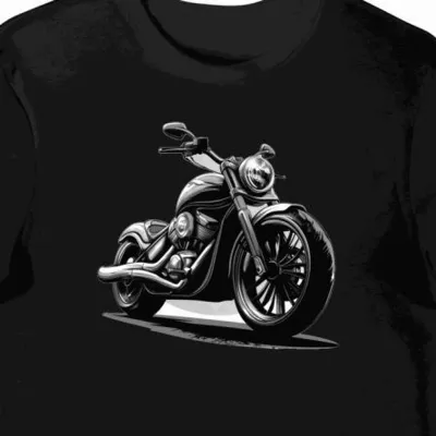 Koszulka męska czarna Zwycięstwo w Stylu Motocyklowym