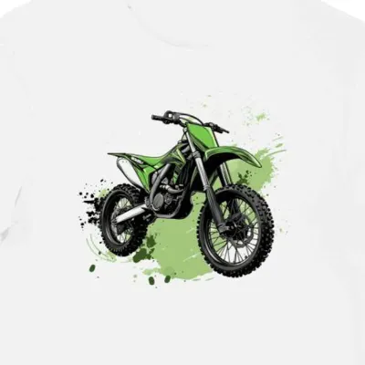 Koszulka męska biała Motocyklowy Styl z Detalami KX450