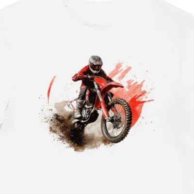 Koszulka męska biała Dynamiczny Styl Motocrossu GasGas