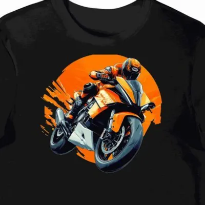 Koszulka męska czarna Smukły Motocyklowy Styl Przyszłości