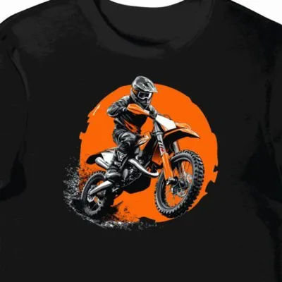 Dynamiczna Koszulka męska czarna z Motywem Enduro KTM