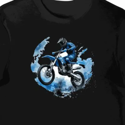 Koszulka męska czarna Dynamiczny Skok na Motocyklu