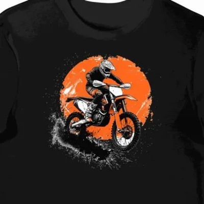 Koszulka męska czarna Zmotoryzowana Energia Offroadowej Przygody