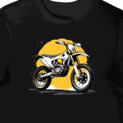 Koszulka męska czarna Wyścigowy Duch Motocrossu