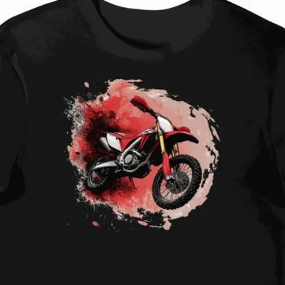 Koszulka męska czarna Motocyklowa Pasja Honda CRF250R