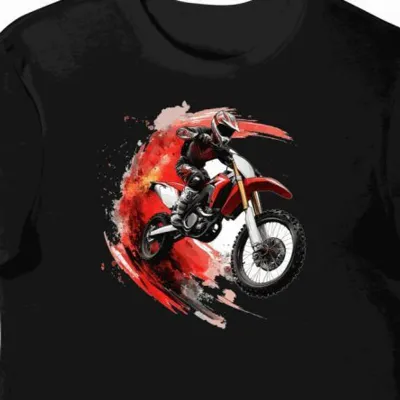 Koszulka męska czarna z motocyklem Honda CRF250R