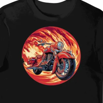 Koszulka męska czarna Szlak Ognistego Motocyklisty