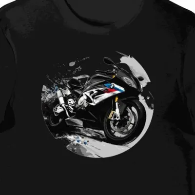 Koszulka męska czarna Dynamika Wyścigu z Motywem BMW