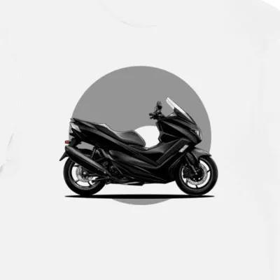 Koszulka męska biała Nowoczesny Motocyklista Touring
