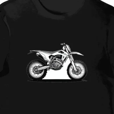 Koszulka męska czarna z motocyklem i dynamicznym stylem