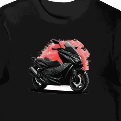 Koszulka męska czarna Styl Nowoczesnej Turystyki Motocyklowej