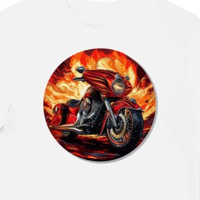Koszulka męska biała Elegancki Styl Motocyklowej Jazdy