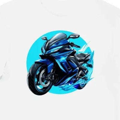 Koszulka męska biała z Futurystycznym Motocyklowym Designem