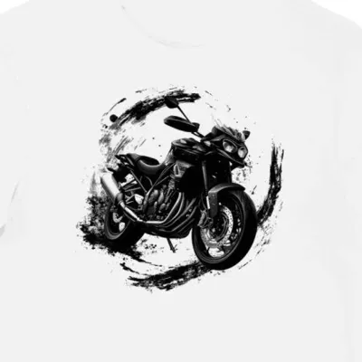Koszulka męska biała Artystyczny Styl Motocyklowy