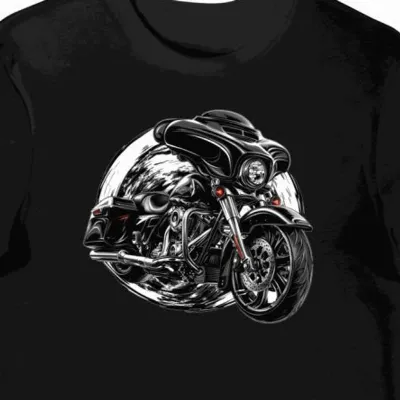 Koszulka męska czarna z motywem luksusowego motocykla