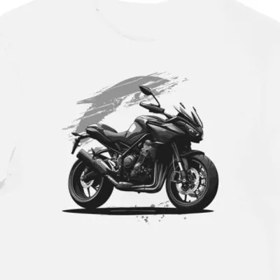 Koszulka męska biała Motocyklowy Styl Dynamika