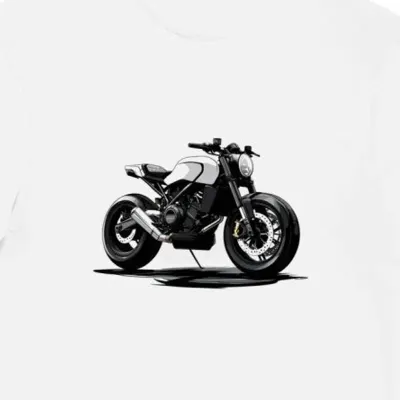 Koszulka męska biała z motocyklowym akcentem Nordena 901