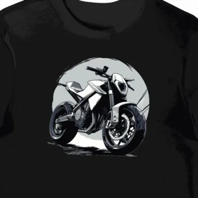 Koszulka męska czarna Motocyklowa Szarża Norden 901