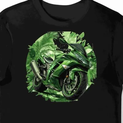 Koszulka męska czarna z motywem Kawasaki Concours 14