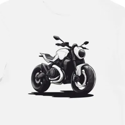 Koszulka męska biała z Ornaments Motocyklowych Husqvarna Norden