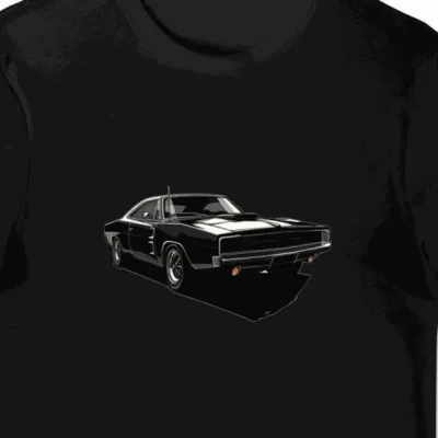 Koszulka męska czarna z Motywem Dodge Charger 1970