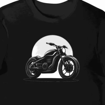Koszulka męska czarna Yamaha Bolt w Futurystycznym Stylu