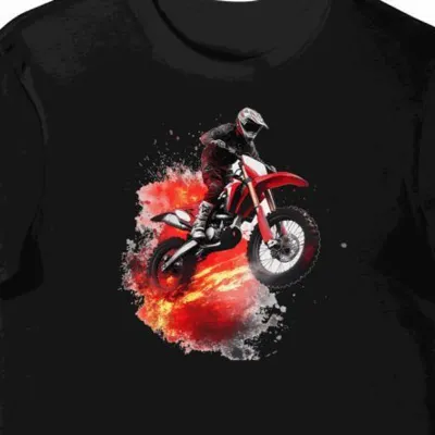 Koszulka męska czarna Zawrotny Skok Motocyklowy