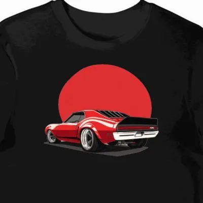 Koszulka męska czarna z motywem AMC AMX 1969