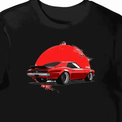 Koszulka męska czarna Klasyczne Auto w Stylu Retro