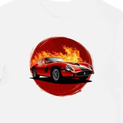 Koszulka męska biała z Ikonicznym Ferrari 250 GTO