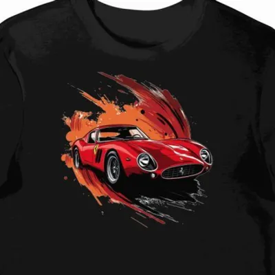 Koszulka męska czarna Ikona Motoryzacji Ferrari 1962