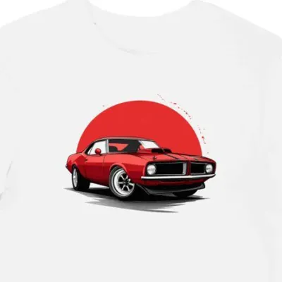 Koszulka męska biała Sportowa elegancja z AMC AMX 1969