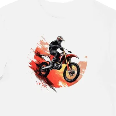 Koszulka męska biała Ekspresja Motocyklowej Pasji