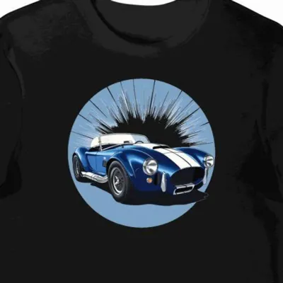 Koszulka męska czarna z motywem klasycznego Shelby Cobra