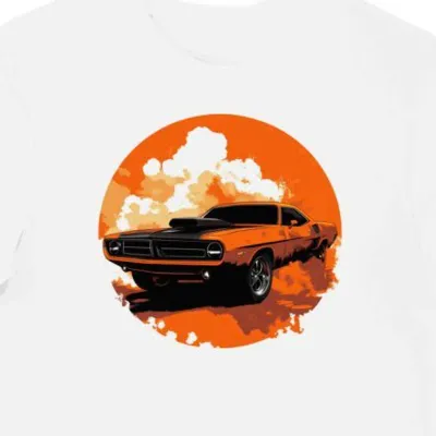 Koszulka męska biała Stylowa Klasyka 1968 Barracuda