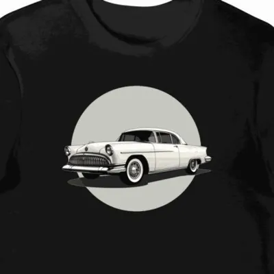 Koszulka męska czarna Klasyczny Chrysler 300 1955